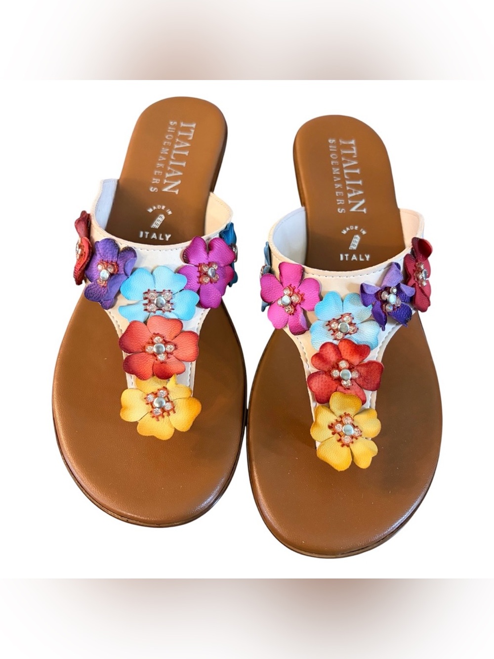 Italian Shoemakers Women's Zane Flowered Wedge Sandals NIB Size 8